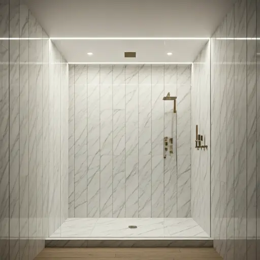 Modernes Badezimmer nach Komplettsanierung mit Walk-in-Dusche